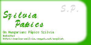 szilvia papics business card